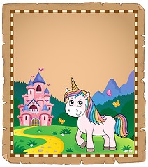 Image showing Cute unicorn topic parchment 1