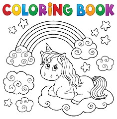 Image showing Coloring book cute unicorn topic 1