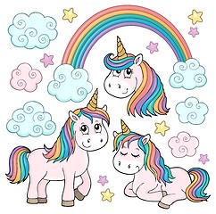 Image showing Cute unicorns topic set 1