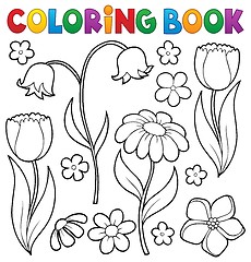 Image showing Coloring book flower topic 9
