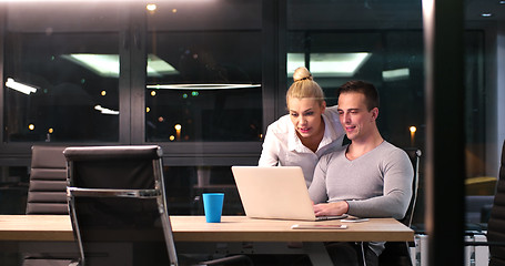 Image showing young designers in the night office