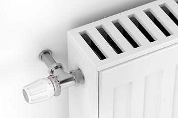 Image showing Heating radiator with thermostat valve
