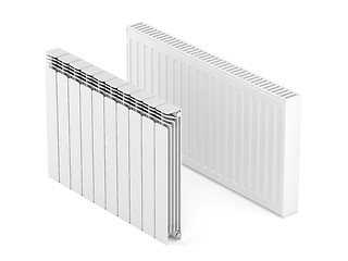 Image showing Steel and aluminum heating radiators