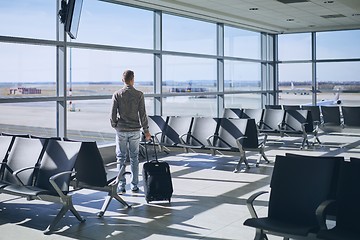 Image showing Traveler in airport terminal