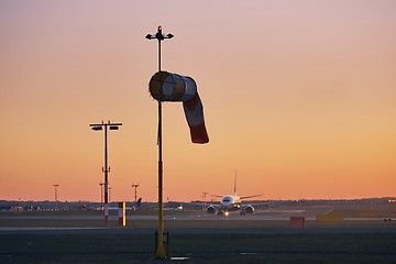 Image showing Airport at sunset