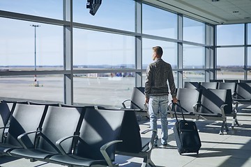 Image showing Traveler in airport terminal