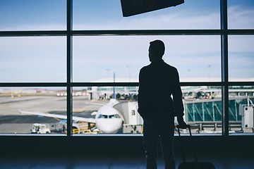 Image showing Traveler in airport terminal