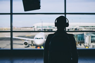 Image showing Traveler with headphones