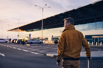 Image showing Airport at sunrise