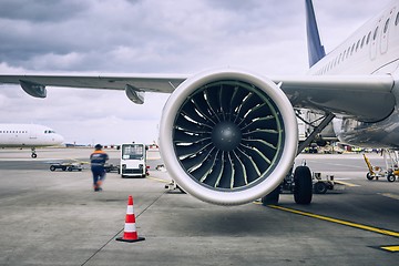 Image showing Preparation of airplane before flight