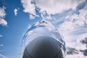 Image showing Reflection of sky on airplane