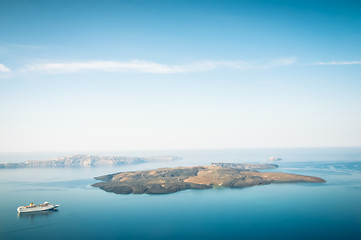 Image showing Beautiful landscape with sea view near Santorini