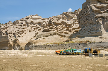 Image showing Vlichada beach in Santorini , Greece