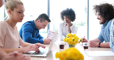 Image showing Multiethnic startup business team on meeting