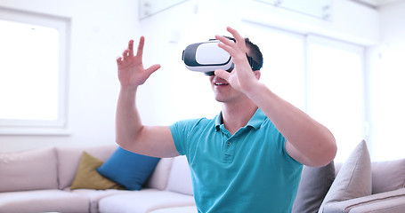 Image showing man using VR-headset glasses of virtual reality