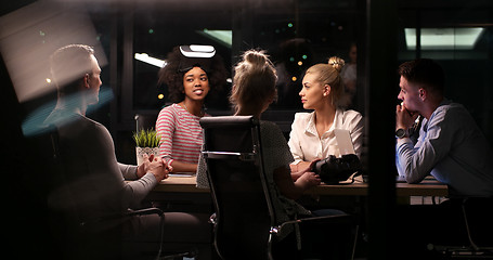 Image showing Multiethnic Business team using virtual reality headset