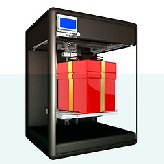Image showing 3d printer - gift. Modern technologies. Creating products of the
