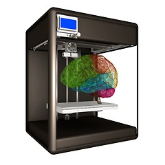 Image showing Medical 3d printer for duplication of human brain. 3D Bio-printe