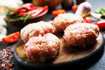 Image showing raw cutlets