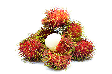 Image showing Ripe rambutan isolated