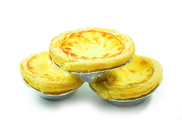 Image showing Fresh baked egg tarts or custard tarts