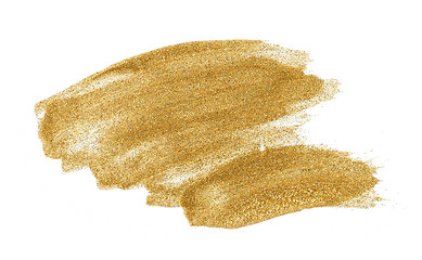 Image showing gold color glitter nail polish