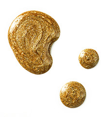 Image showing gold color glitter nail polish