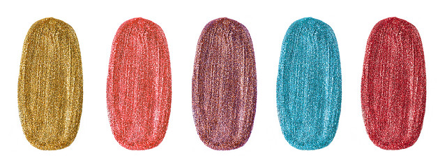 Image showing various color glitter nail polish