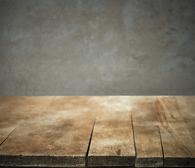 Image showing old wood kitchen table