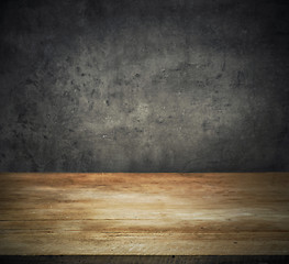 Image showing old wood kitchen table