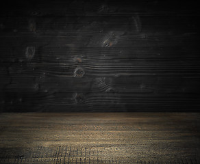 Image showing old wood kitchen table