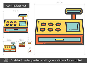 Image showing Cash register line icon.