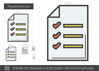 Image showing Shopping list line icon.