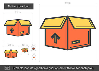 Image showing Delivery box line icon.