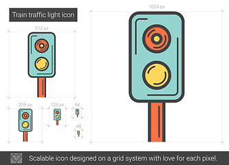 Image showing Train traffic light line icon.