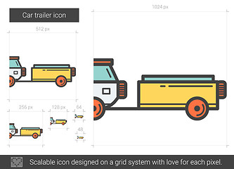 Image showing Car trailer line icon.