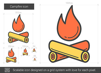 Image showing Campfire line icon.