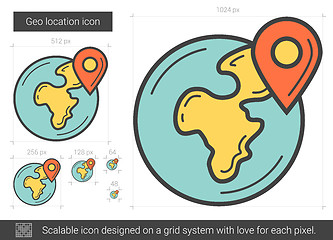 Image showing Geo location line icon.