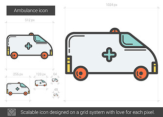 Image showing Ambulance line icon.