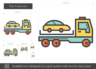 Image showing Tow truck line icon.