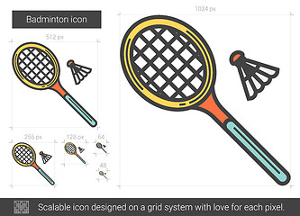 Image showing Badminton line icon.