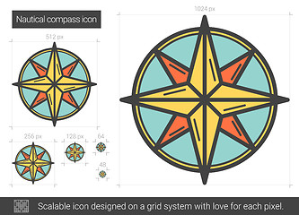 Image showing Nautical compass line icon.