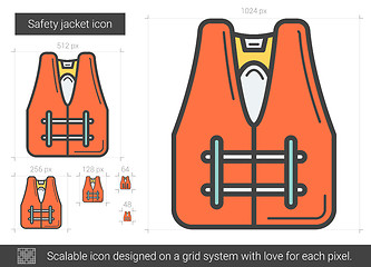 Image showing Safety jacket line icon.