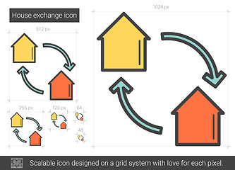 Image showing House exchange line icon.