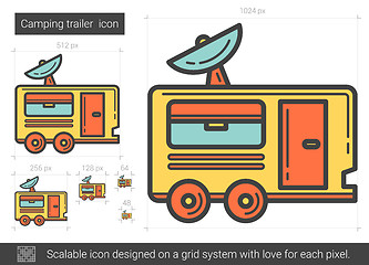 Image showing Camping trailer line icon.