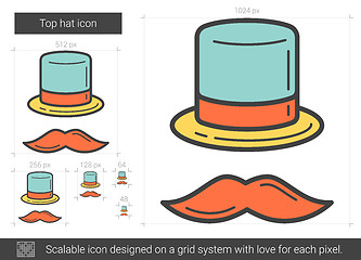 Image showing Top hat line icon.