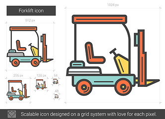 Image showing Forklift line icon.