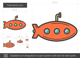 Image showing Submarine line icon.