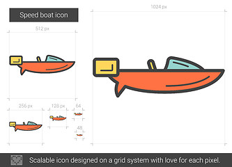 Image showing Speed boat line icon.