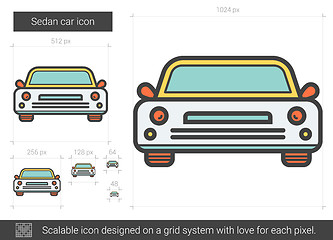 Image showing Sedan car line icon.